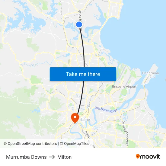 Murrumba Downs to Milton map