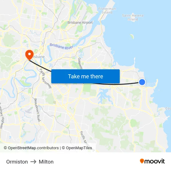 Ormiston to Milton map