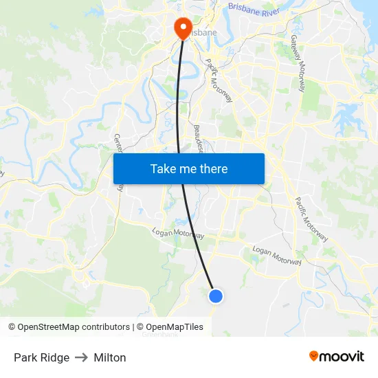 Park Ridge to Milton map