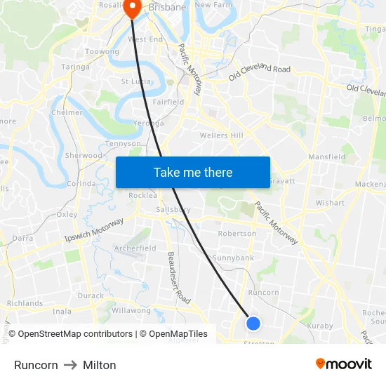 Runcorn to Milton map