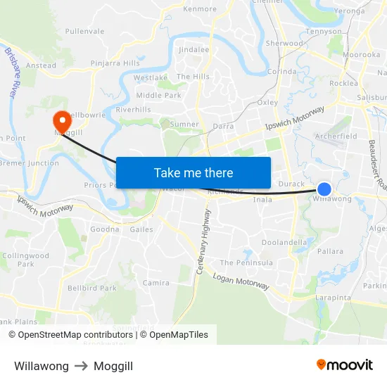 Willawong to Moggill map