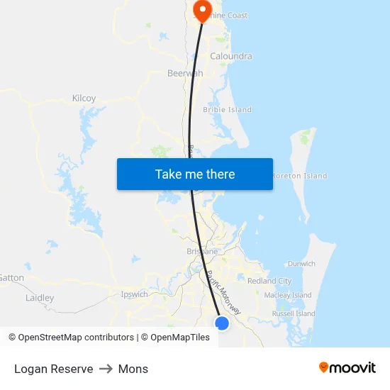 Logan Reserve to Mons map