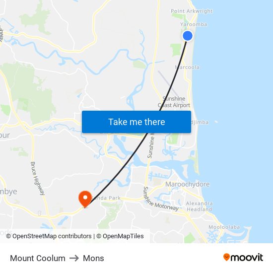 Mount Coolum to Mons map