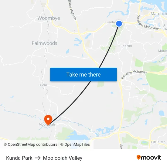 Kunda Park to Mooloolah Valley map