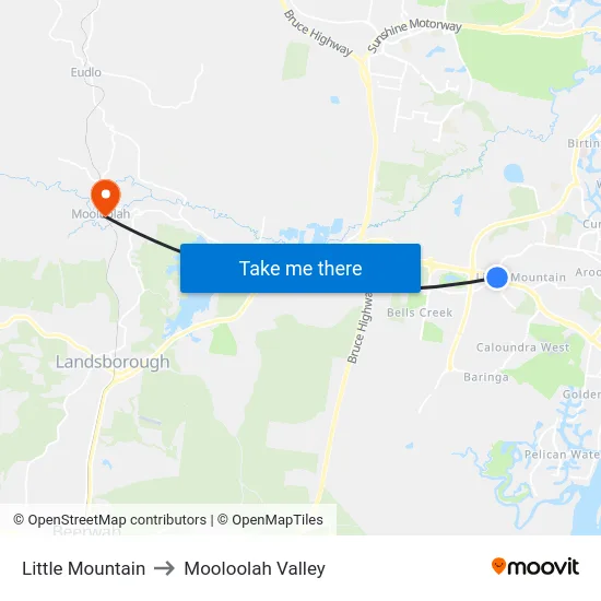 Little Mountain to Mooloolah Valley map