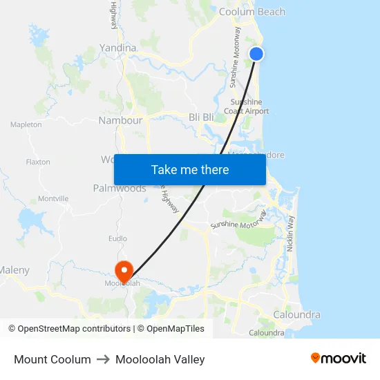 Mount Coolum to Mooloolah Valley map