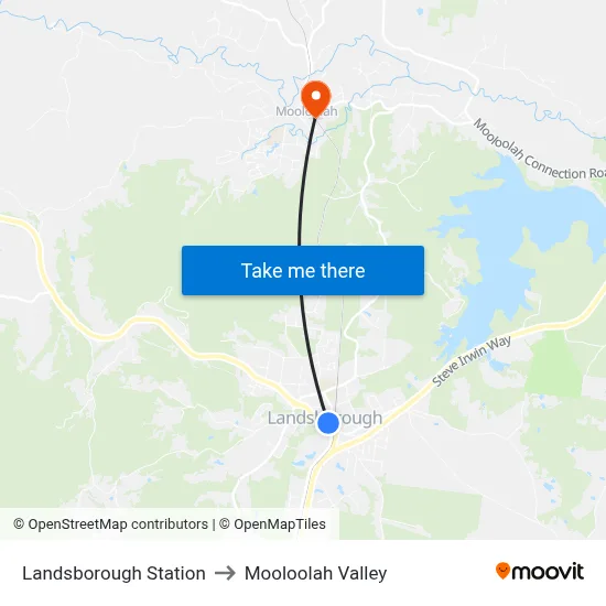 Landsborough Station to Mooloolah Valley map