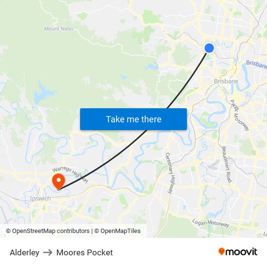 Alderley to Moores Pocket map