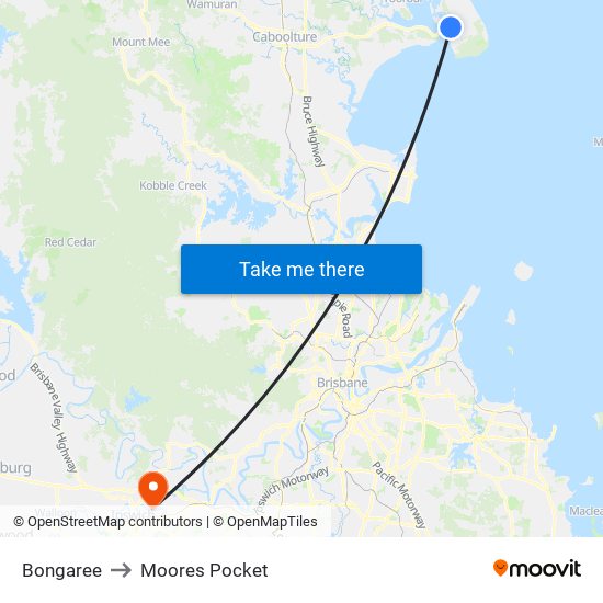Bongaree to Moores Pocket map