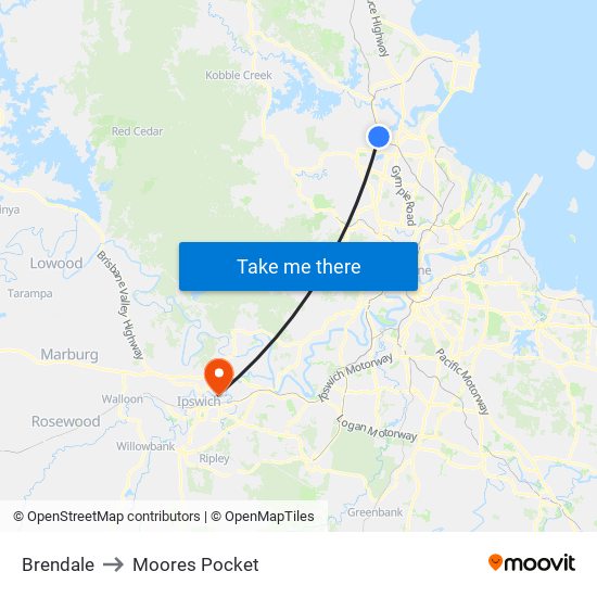 Brendale to Moores Pocket map