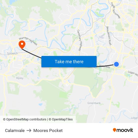 Calamvale to Moores Pocket map