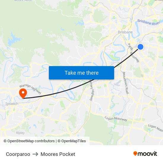 Coorparoo to Moores Pocket map