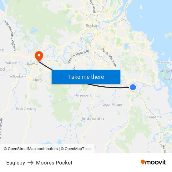 Eagleby to Moores Pocket map