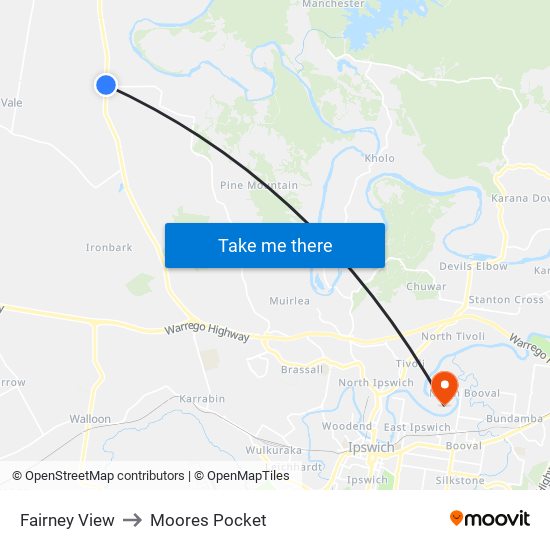 Fairney View to Moores Pocket map