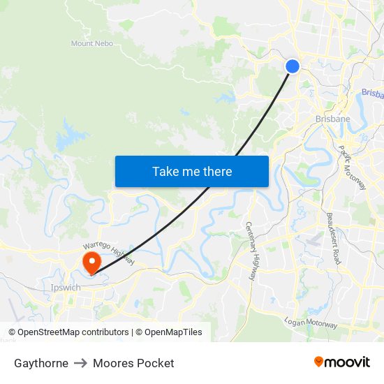 Gaythorne to Moores Pocket map