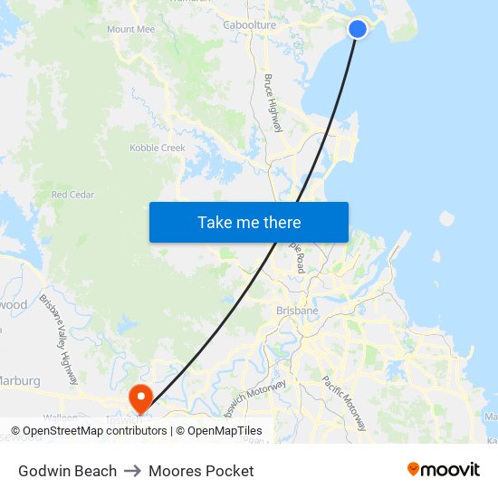 Godwin Beach to Moores Pocket map