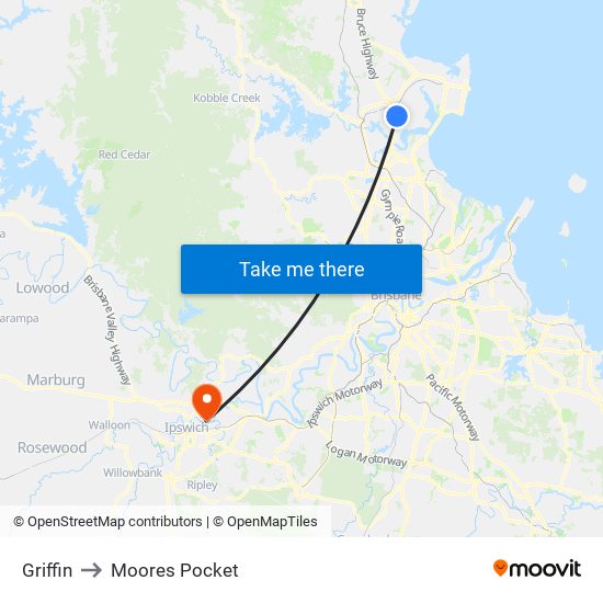 Griffin to Moores Pocket map