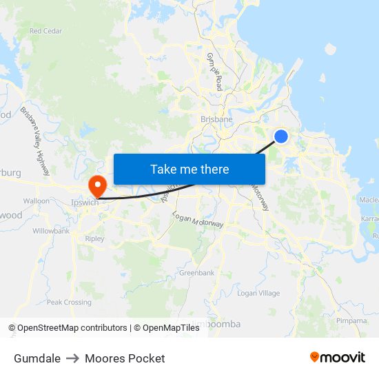 Gumdale to Moores Pocket map