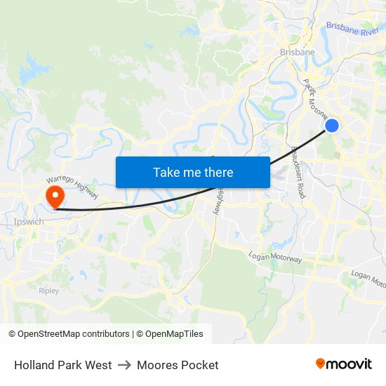 Holland Park West to Moores Pocket map