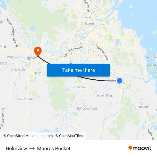 Holmview to Moores Pocket map