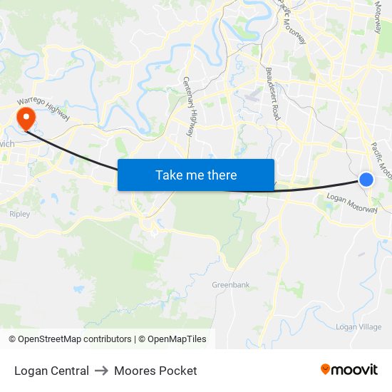 Logan Central to Moores Pocket map