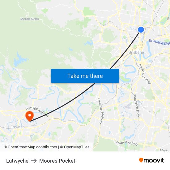 Lutwyche to Moores Pocket map