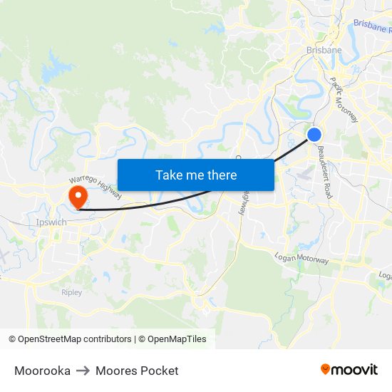 Moorooka to Moores Pocket map