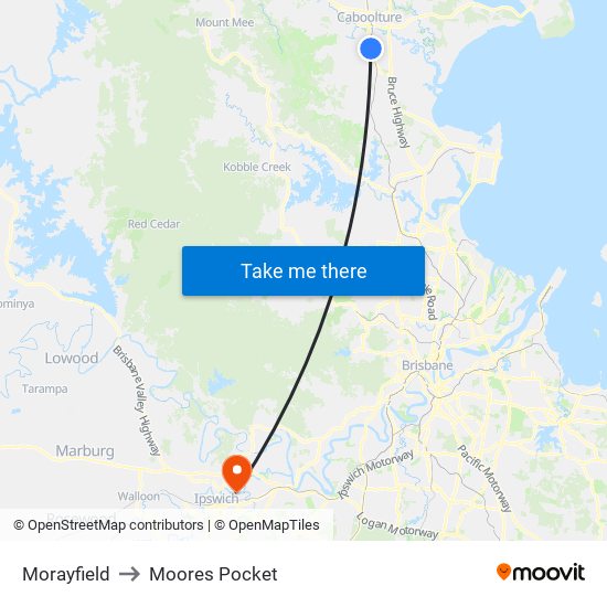 Morayfield to Moores Pocket map