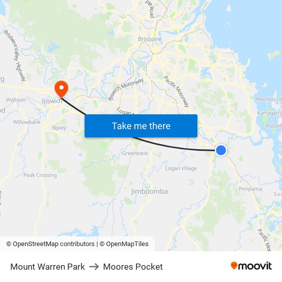 Mount Warren Park to Moores Pocket map
