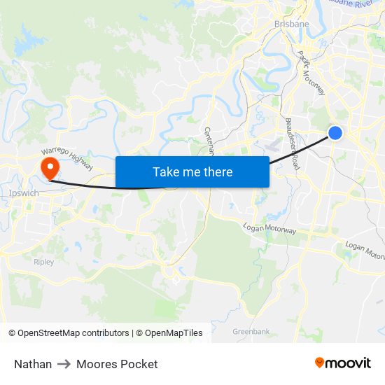 Nathan to Moores Pocket map