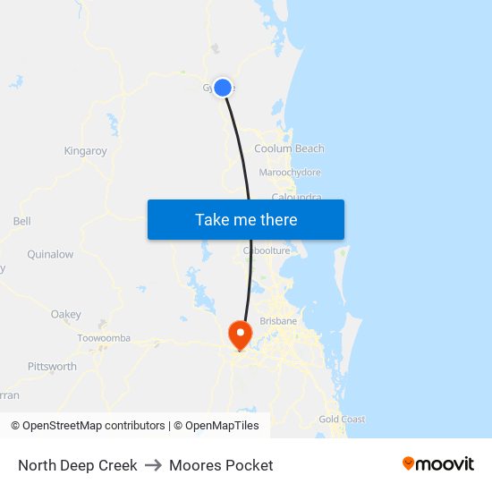 North Deep Creek to Moores Pocket map