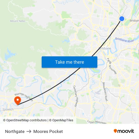 Northgate to Moores Pocket map