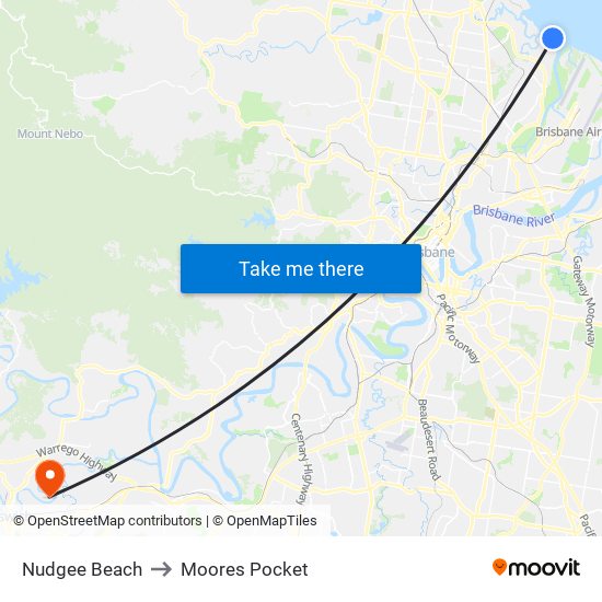 Nudgee Beach to Moores Pocket map