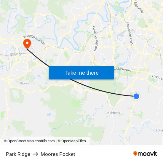 Park Ridge to Moores Pocket map