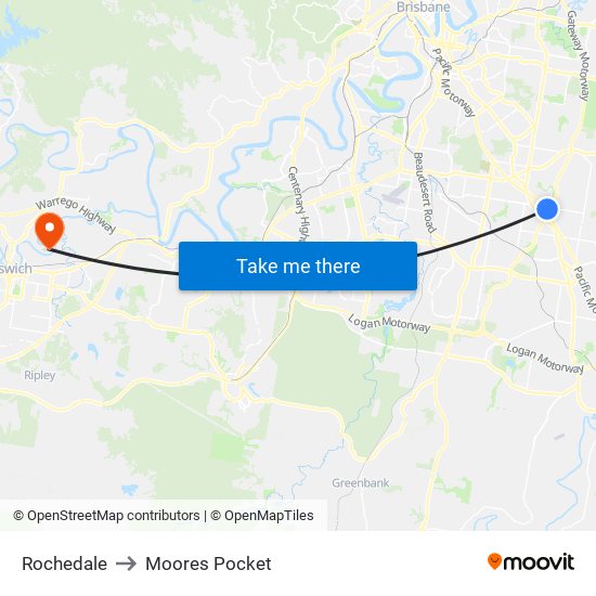 Rochedale to Moores Pocket map
