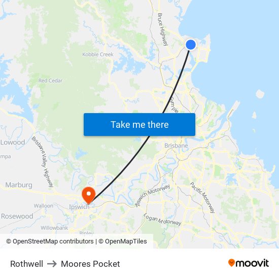 Rothwell to Moores Pocket map