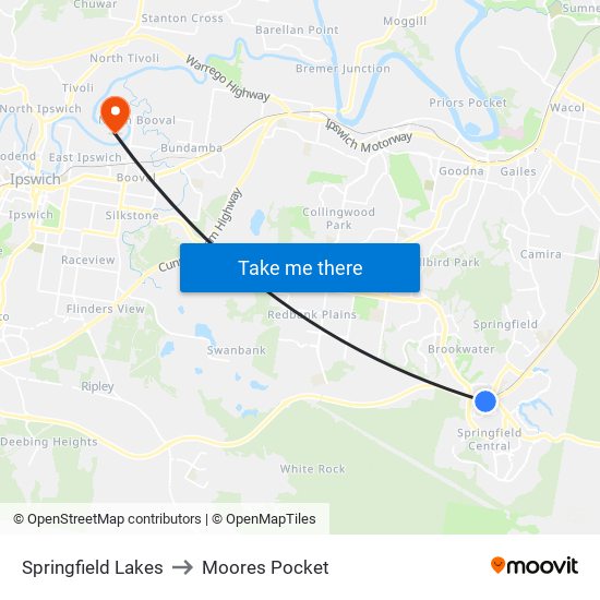Springfield Lakes to Moores Pocket map