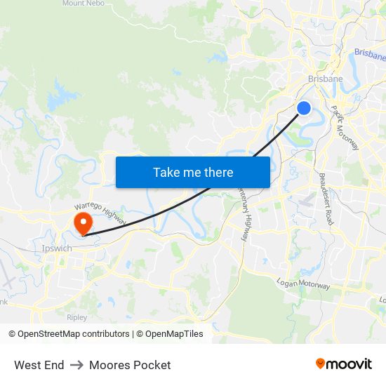 West End to Moores Pocket map