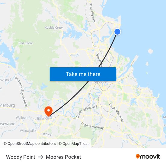 Woody Point to Moores Pocket map