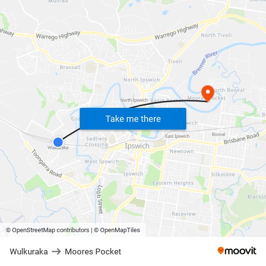 Wulkuraka to Moores Pocket map