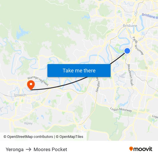Yeronga to Moores Pocket map