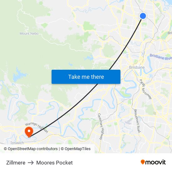Zillmere to Moores Pocket map