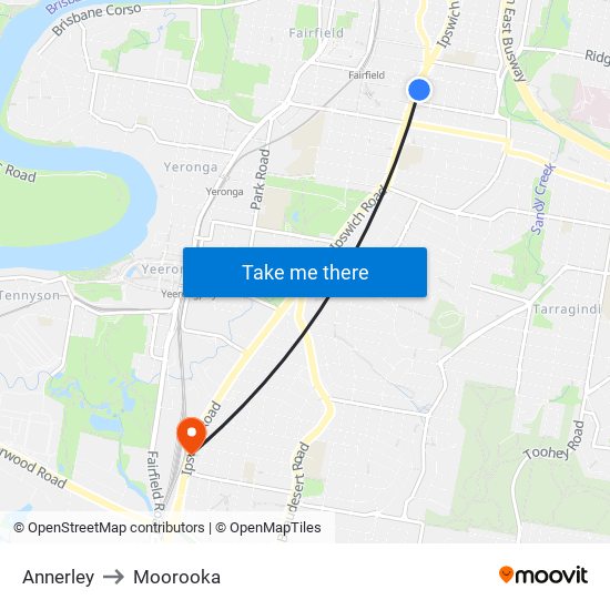 Annerley to Moorooka map