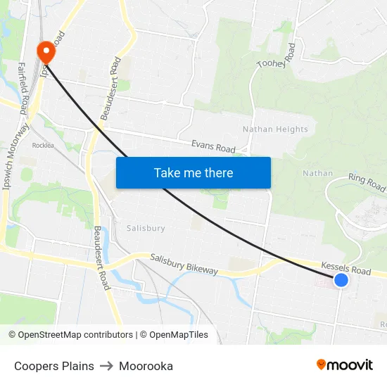 Coopers Plains to Moorooka map