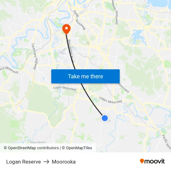 Logan Reserve to Moorooka map