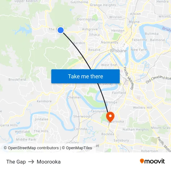 The Gap to Moorooka map