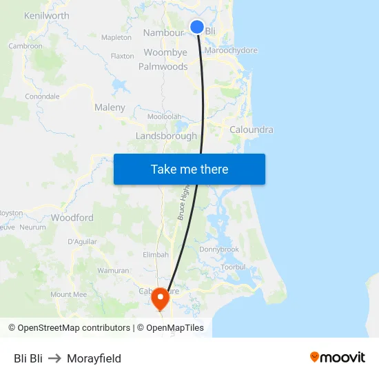 Bli Bli to Morayfield map