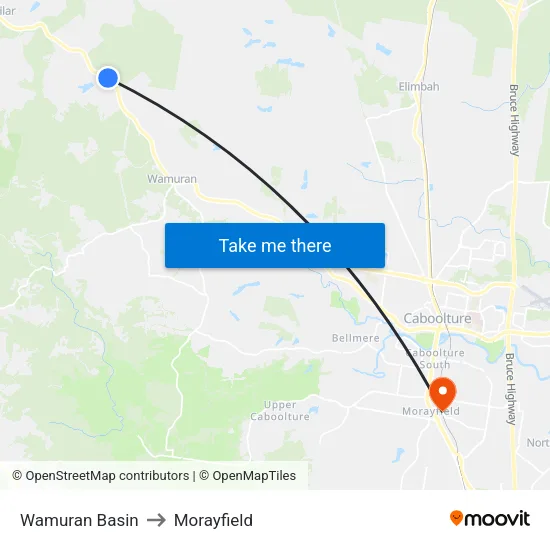 Wamuran Basin to Morayfield map