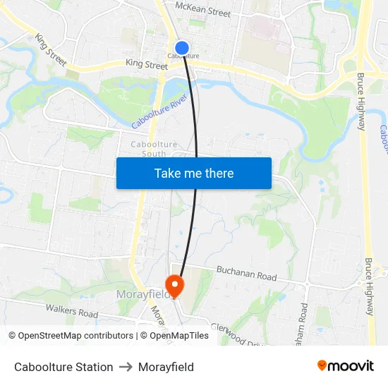 Caboolture Station to Morayfield map