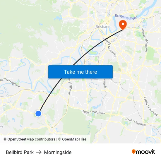 Bellbird Park to Morningside map